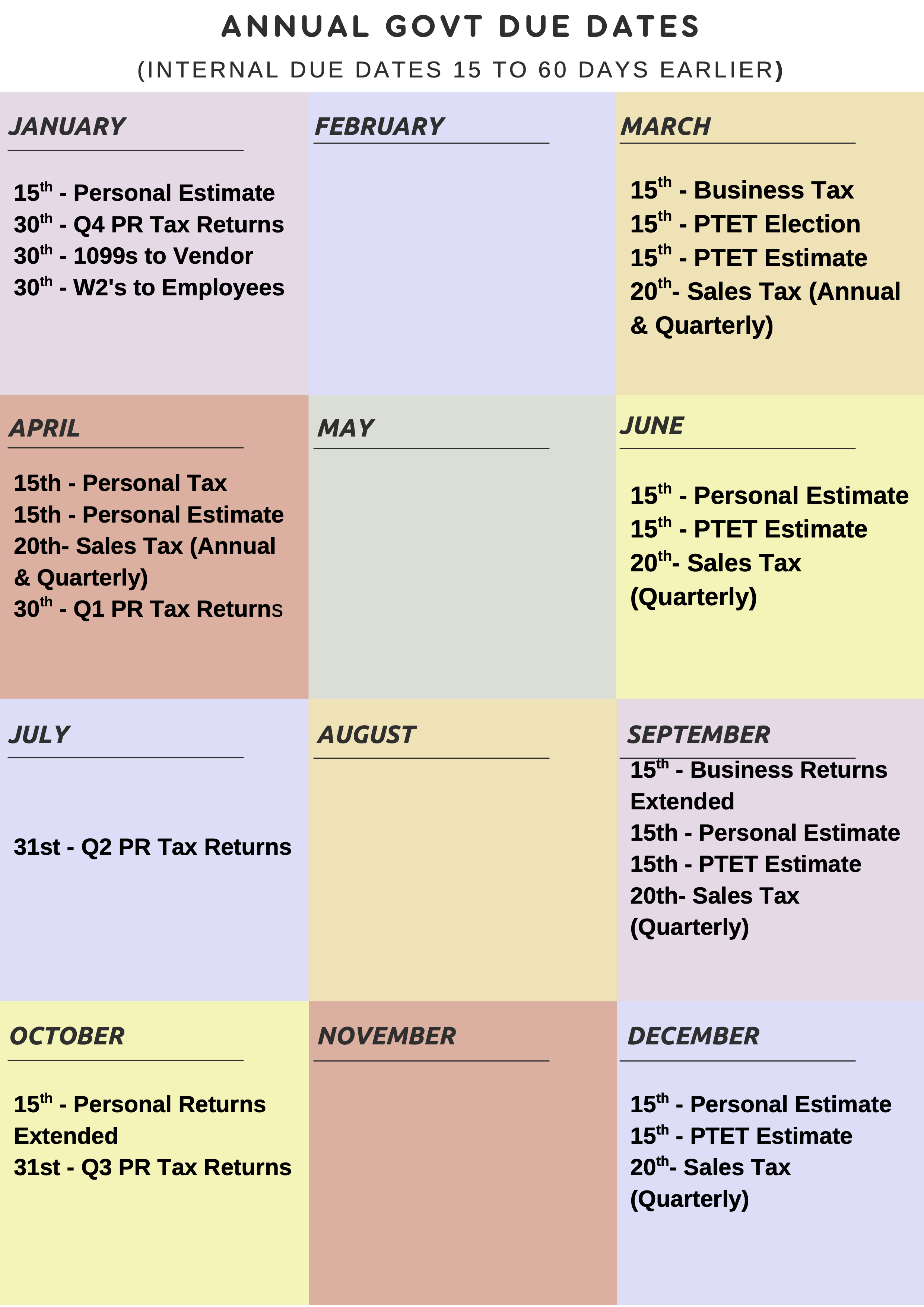 Business Tax Deadlines